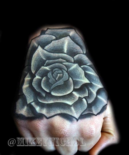 Tattoos - Black and Grey Rose  - 99340